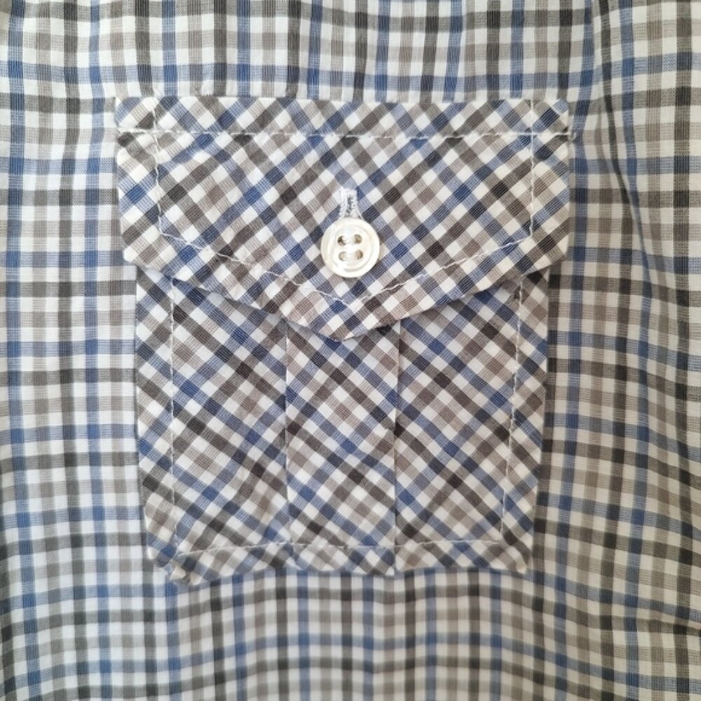Elizabeth and James check plaid fitted button-down shirt M - Picture 3 of 6